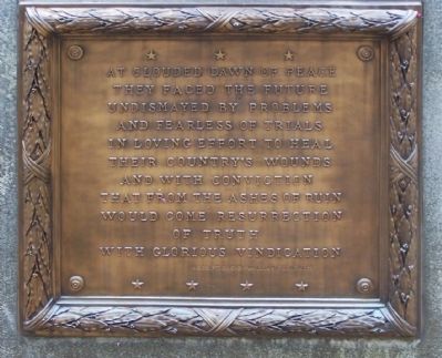 Monument to South Carolina Women of the Confederacy Marker, south face image. Click for full size.