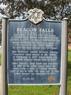 Beacon Falls Marker (front) image. Click for full size.