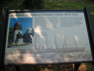 Birthplace of Matthew Fontaine Maury (1806-1873) Marker. Click for full size. Birthplace of Matthew Fontaine Maury (1806-1873) Marker image. Click for full size.
