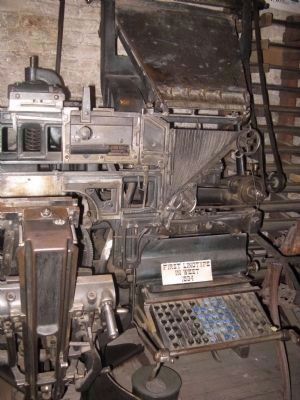 First Linotype in the West image. Click for full size.
