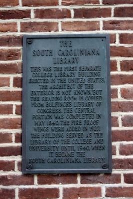 The South Caroliniana Library Marker image. Click for full size.