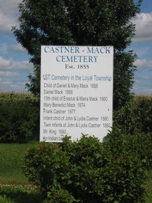 Castner–Mack Cemetery Marker. Click for full size. Castner–Mack Cemetery Marker image. Click for full size.