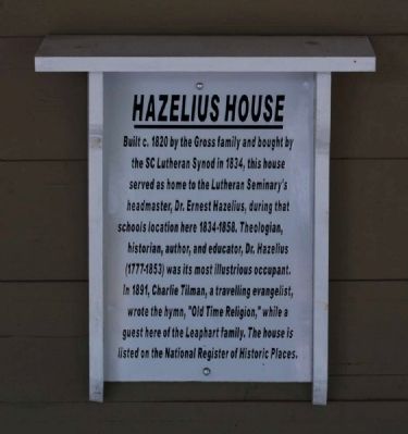 Hazelius House Marker. Click for full size. Hazelius House Marker image. Click for full size.