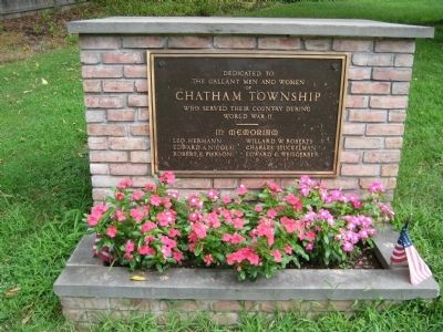 Chatham Township WWII Memorial Marker. Click for full size. Chatham Township WWII Memorial Marker image. Click for full size.