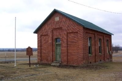 The Red Brick Schoolhouse and Marker image. Click for full size.