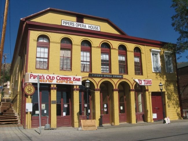 Piper’s Opera House and Marker. Click for full size. Piper’s Opera House and Marker image. Click for full size.