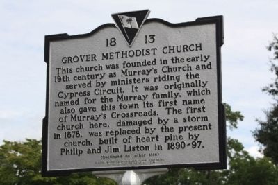Grover Methodist Church Marker image. Click for full size.