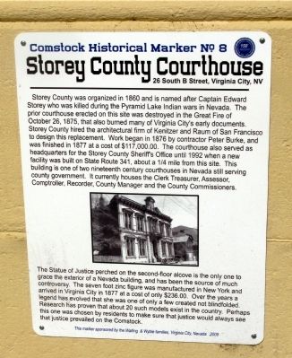 Storey County Courthouse Marker image. Click for full size.