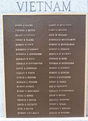 Vietnam War Memorial Roll of Honor. Click for full size. Vietnam War Memorial Roll of Honor image. Click for full size.