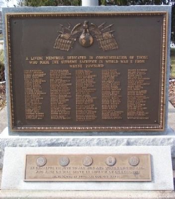 Wayne Township World War II Memorial. Click for full size. Wayne Township World War II Memorial image. Click for full size.