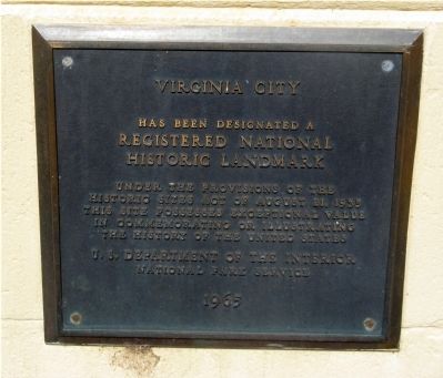Virginia City National Historic Landmark Designation Plaque image. Click for more information.