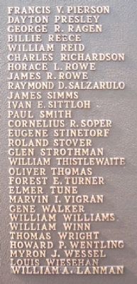 Wayne Township World War II Memorial Roll of Honor. Click for full size. Wayne Township World War II Memorial Roll of Honor image. Click for full size.