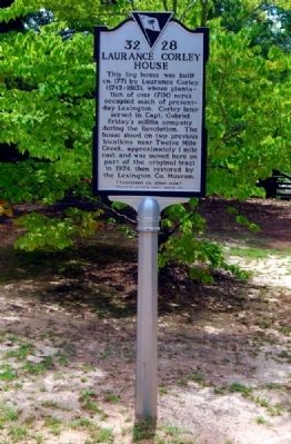 Laurence Corley House Marker - Front image. Click for full size.