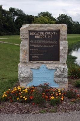 Full View - - Decatur County (Indiana) Bridge 140 Marker. Click for full size. Full View - - Decatur County (Indiana) Bridge 140 Marker image. Click for full size.