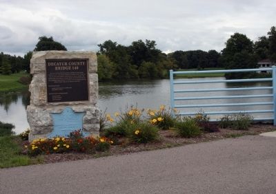 Wide View - - Decatur County (Indiana) Bridge 140 Marker. Click for full size. Wide View - - Decatur County (Indiana) Bridge 140 Marker image. Click for full size.