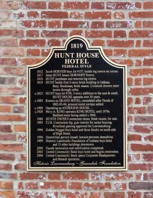 Hunt House Hotel Marker. Click for full size. Hunt House Hotel Marker image. Click for full size.