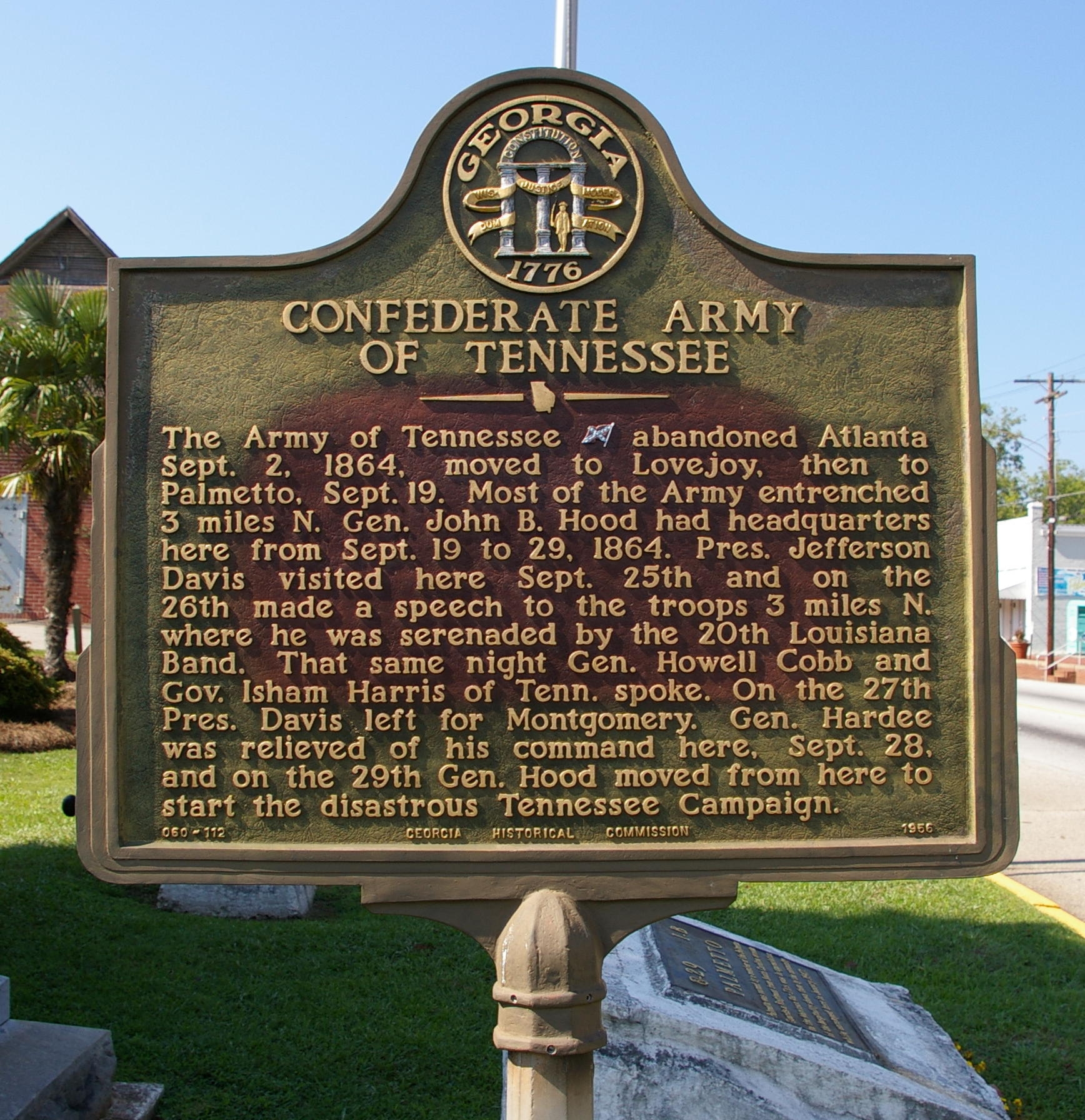Confederate Army of Tennessee Marker