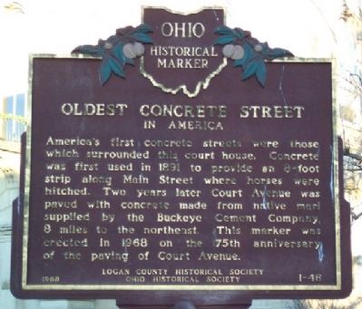 Oldest Concrete Street in America Marker. Click for full size. Oldest Concrete Street in America Marker image. Click for full size.