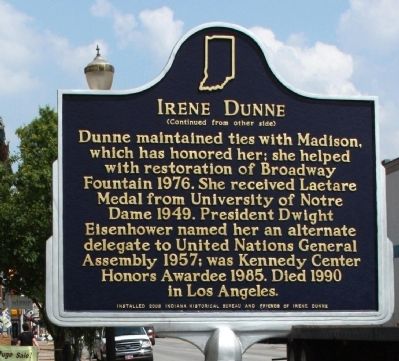 Side B - - Irene Dunne Marker image. Click for full size.