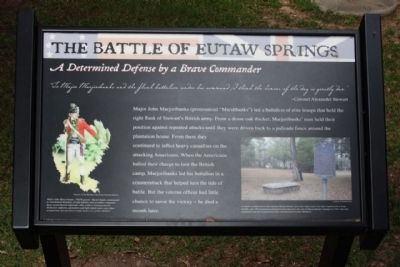 Battle of Eutaw Springs Marker image. Click for full size.
