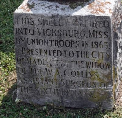 This Shell Fired into Vicksburg Marker. Click for full size. This Shell Fired into Vicksburg Marker image. Click for full size.