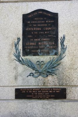 Full View - - Civil War Memorial Marker & Rededication Plaque. Click for full size. Full View - - Civil War Memorial Marker & Rededication Plaque image. Click for full size.