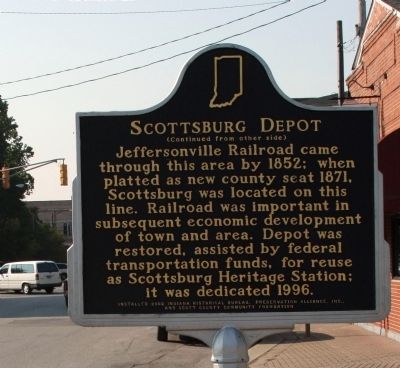 Side B - - Scottsburg Depot Marker image. Click for full size.