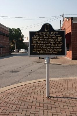 Wide View Side B - - Scottsburg Depot Marker image. Click for full size.