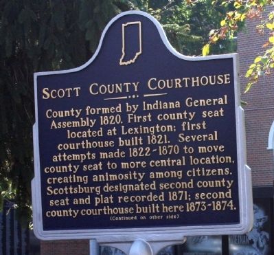 Side A - - Scott County Courthouse Marker image. Click for full size.