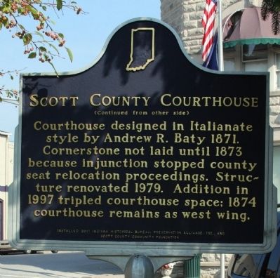 Side B - - Scott County Courthouse Marker image. Click for full size.