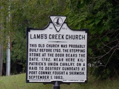 Lamb’s Creek Church Marker. Click for full size. Lamb’s Creek Church Marker image. Click for full size.
