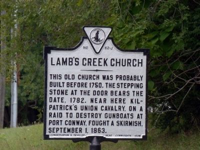 Lambs Creek Church Marker image. Click for full size.