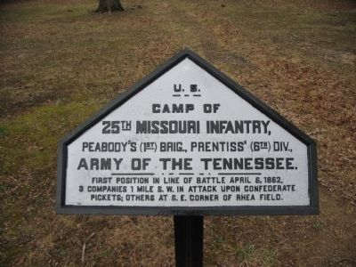Camp of 25th Missouri Infantry Tablet image. Click for full size.