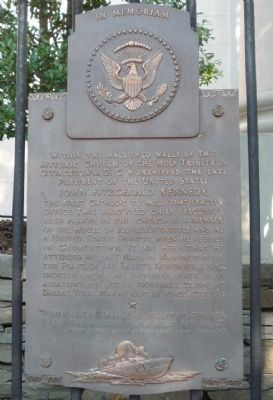 John Fitzgerald Kennedy Marker. Click for full size. John Fitzgerald Kennedy Marker image. Click for full size.
