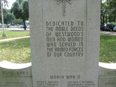 Westwood Veterans Monument. Click for full size. Westwood Veterans Monument image. Click for full size.