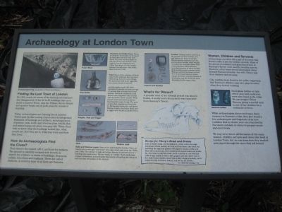 Archaeology at London Town Marker. Click for full size. Archaeology at London Town Marker image. Click for full size.