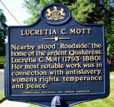 Lucretia C. Mott Marker image. Click for full size.