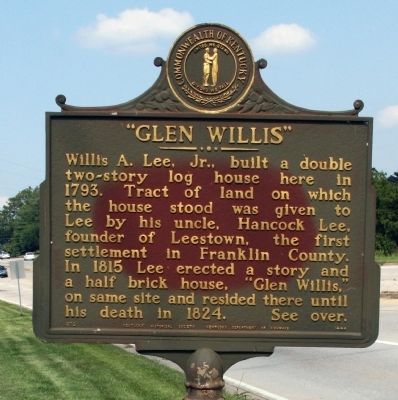 Side A - - Glen Willis Marker. Click for full size. Side A - - Glen Willis Marker image. Click for full size.