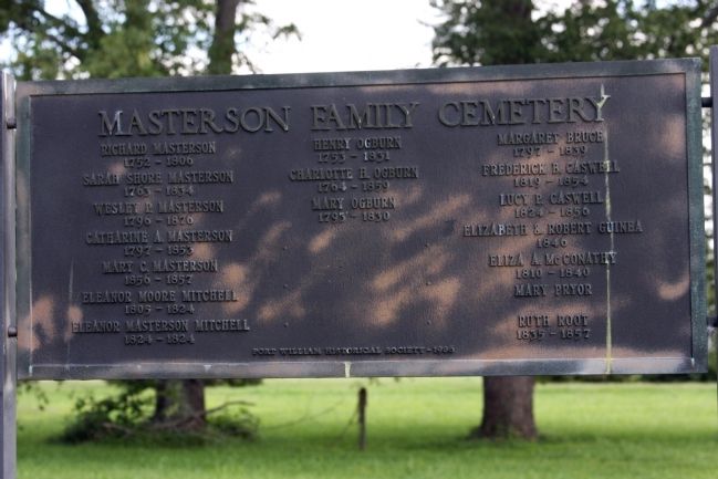 The Masterson Family Cemetery - - Marker image. Click for full size.