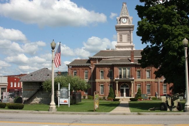 Carroll County "Historic Jail"  -and- Current "Courthouse" - - Carrollton, Kentucky image. Click for full size.