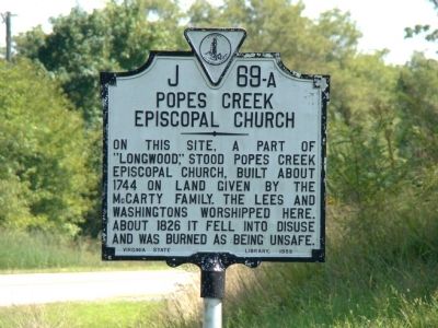 Popes Creek Episcopal Church Marker image. Click for full size.