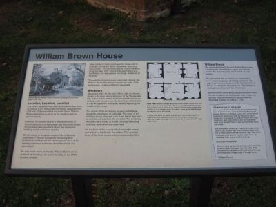 William Brown House Marker. Click for full size. William Brown House Marker image. Click for full size.