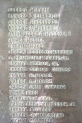 Chestnut Hill and Mount Airy World War II Memorial Names L-O. Click for full size. Chestnut Hill and Mount Airy World War II Memorial Names L-O image. Click for full size.
