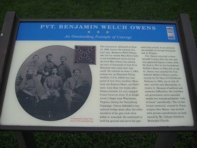 Pvt. Benjamin Welch Owens Marker image. Click for full size.