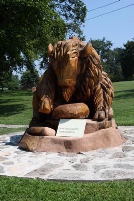 Other View - - Wood Carved Buffalo image. Click for full size.
