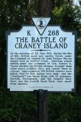 Craney Island Marker. Click for full size. Craney Island Marker image. Click for full size.