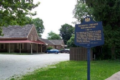 Plymouth Friends Meetinghouse and Marker. Click for full size. Plymouth Friends Meetinghouse and Marker image. Click for full size.