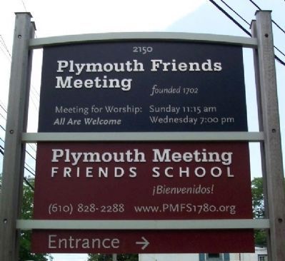 Plymouth Friends Meeting Sign. Click for full size. Plymouth Friends Meeting Sign image. Click for full size.
