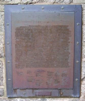 National Patriots Bell Tower Declaration of Independence Marker. Click for full size. National Patriots Bell Tower Declaration of Independence Marker image. Click for full size.