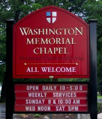 Washington Memorial Chapel Sign. Click for full size. Washington Memorial Chapel Sign image. Click for full size.